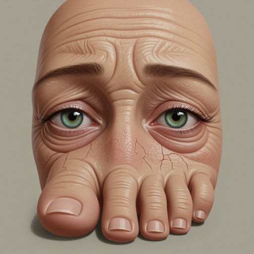 Un pie con ojos de chino