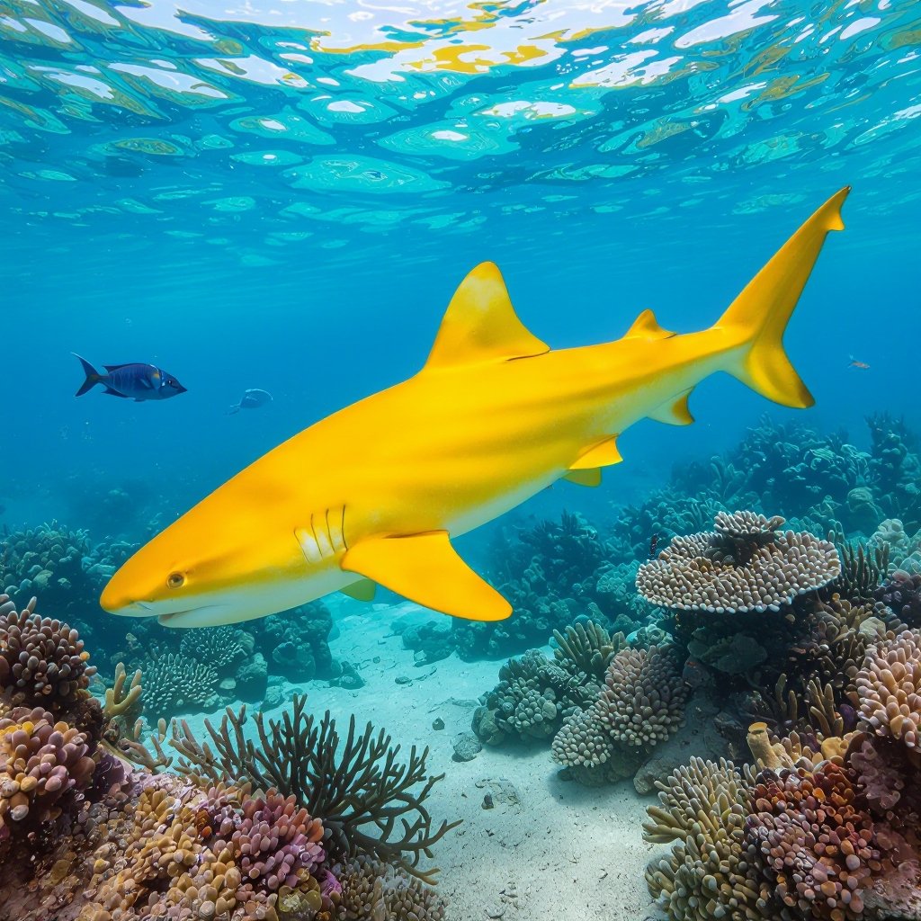 Banana shark in the Ocean