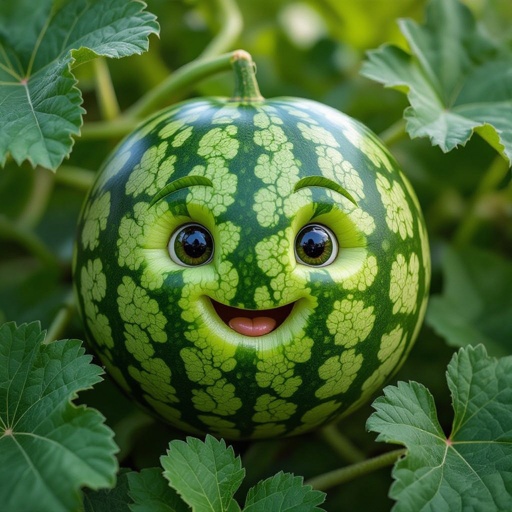 Watermelon plant face