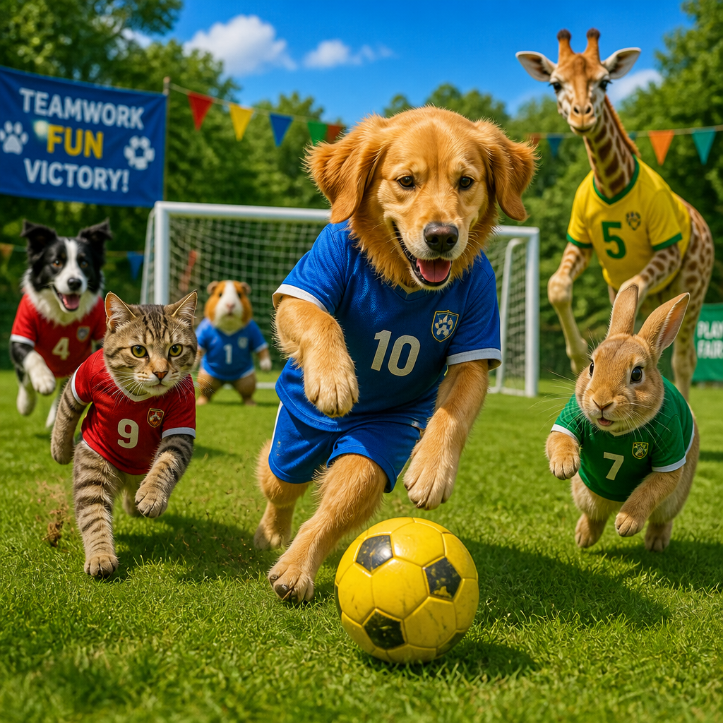 Wk soccer with animals