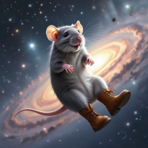 Rat with 🛰️ body 2 rat leg 2 wear boots in space