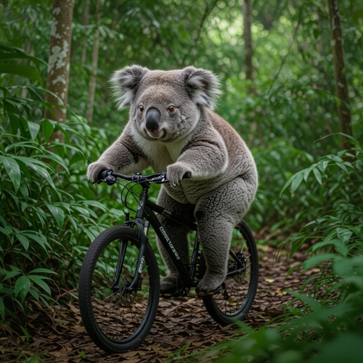 Coala biking at the jungle