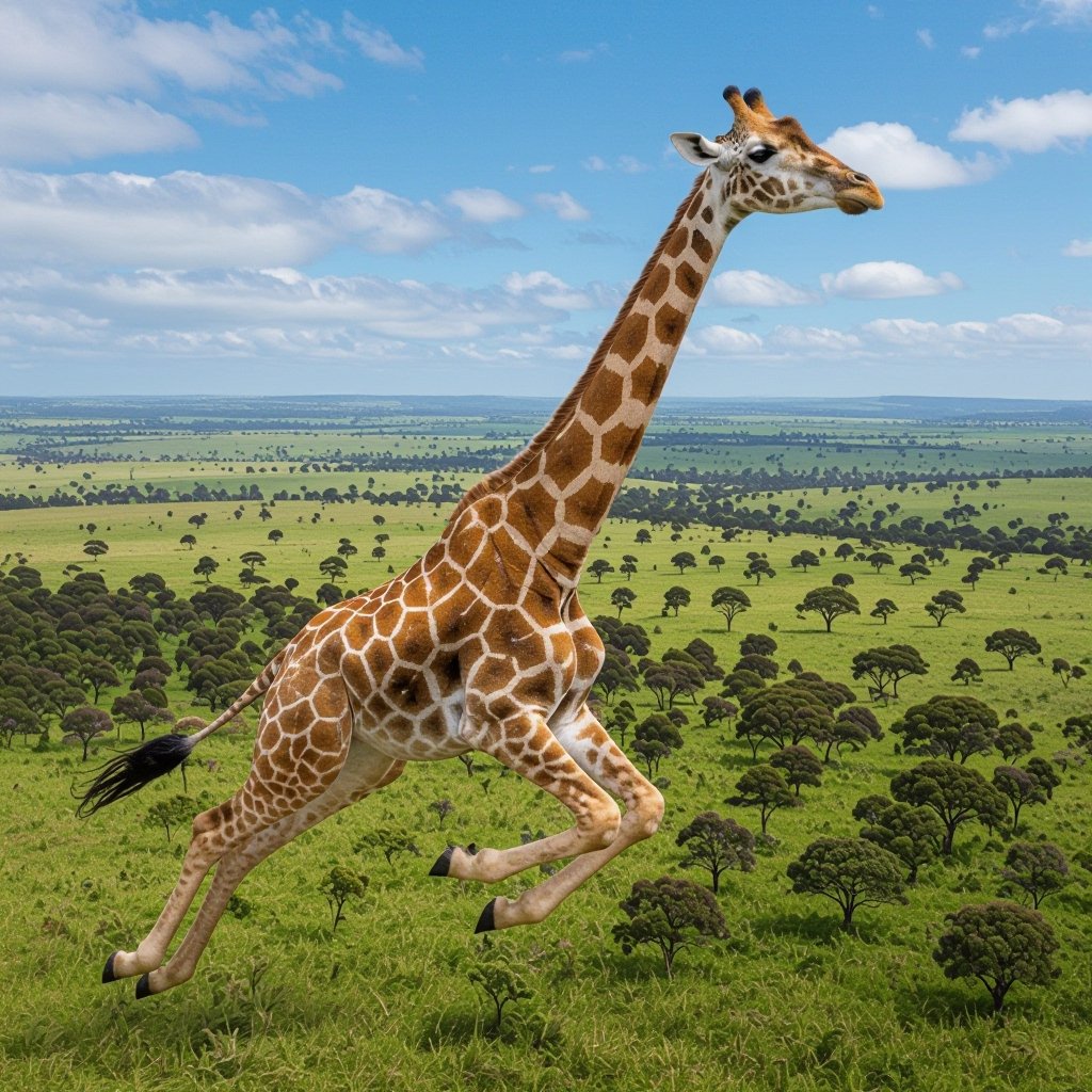 Giraffa che vola
