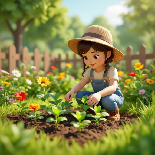 Kustie grow a garden in Roblox