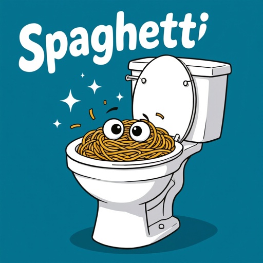 Spaghetti toiletten with eyes