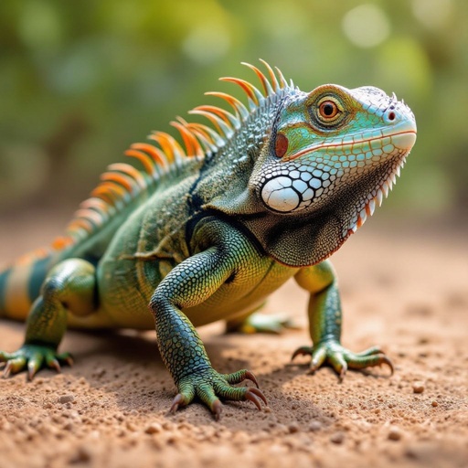 Un iguana con zampe di ragno