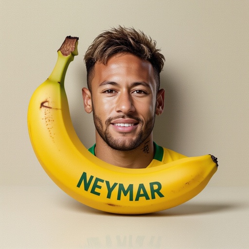 Uma banana com a cara do Neymar 