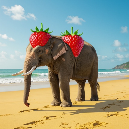 Strawberry elephant in beach