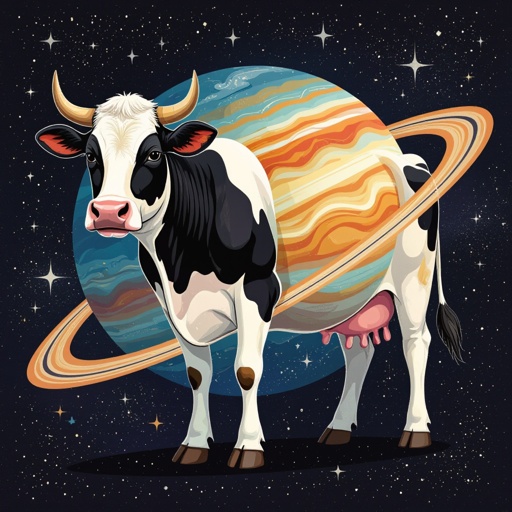 Cow saturn body in space
