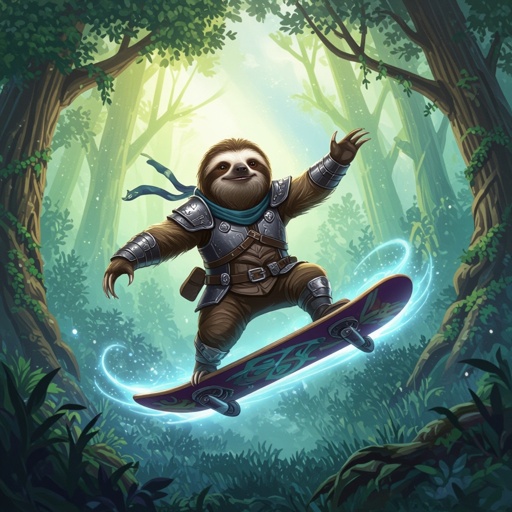 Sloth running in askeatboard
