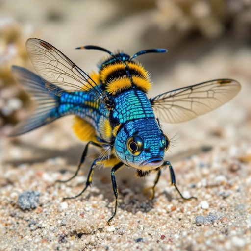 A fish and a bee combined together