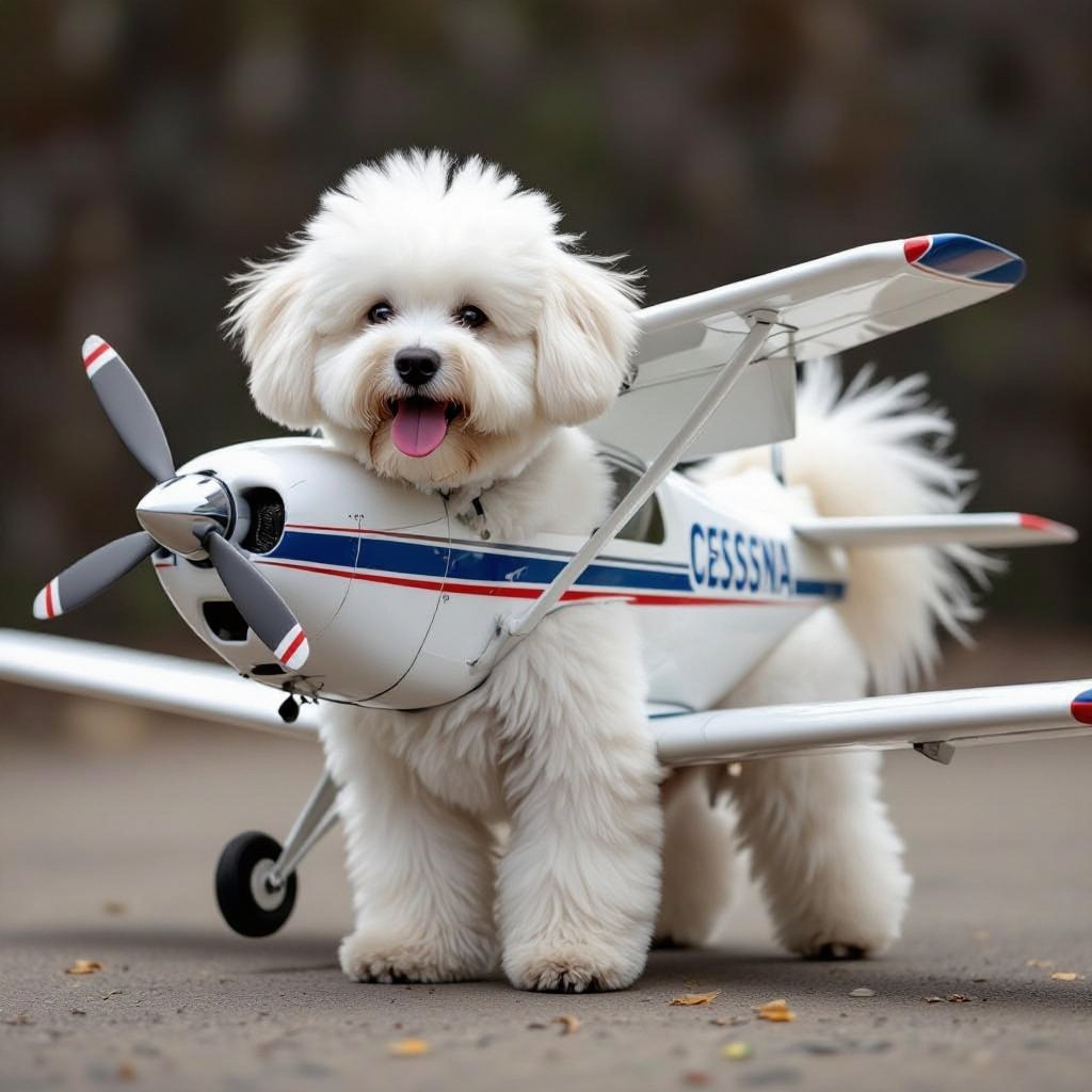 A dog combined with a airplane