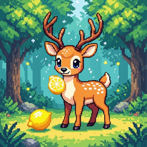 A deer with a lemon with a noob 
