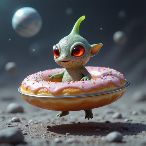 Stein Pikmin wurde von Aliens gefangen und wurde zu Ein Pikmin Alien und fliegt jetzt mit ein Donut UFO