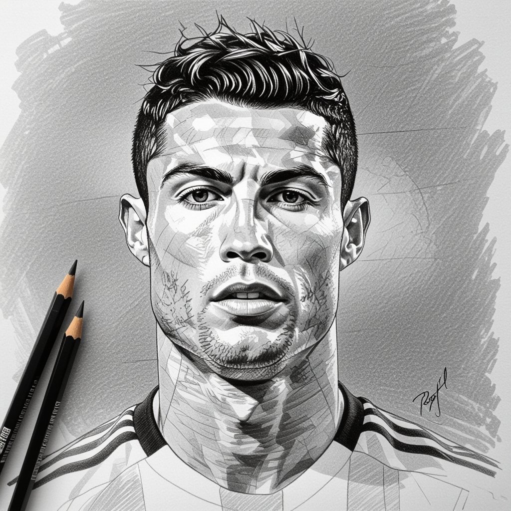 Make Ronaldo with black and white picture