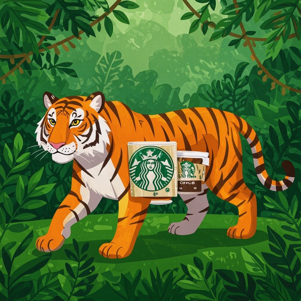 Tiger coffee body 4 tiger leg in jungle