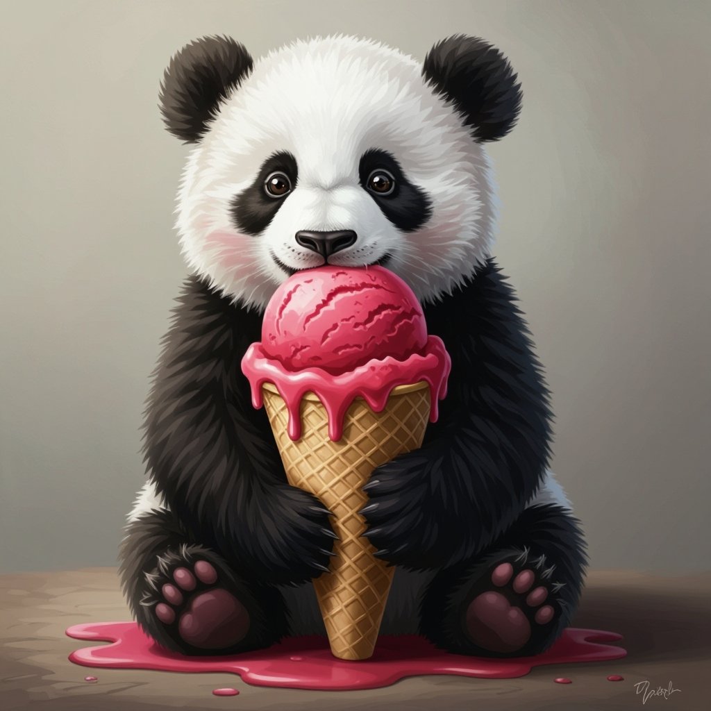 Panda red Ice cream red is broder or pandacini bananini 