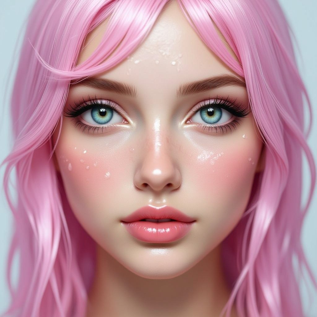 Pink Sguid very realistic whith human face