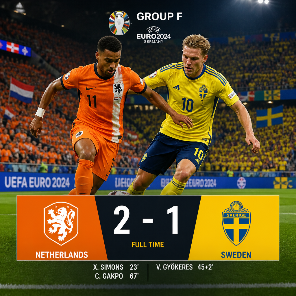 Netherlands vs Sweden group F