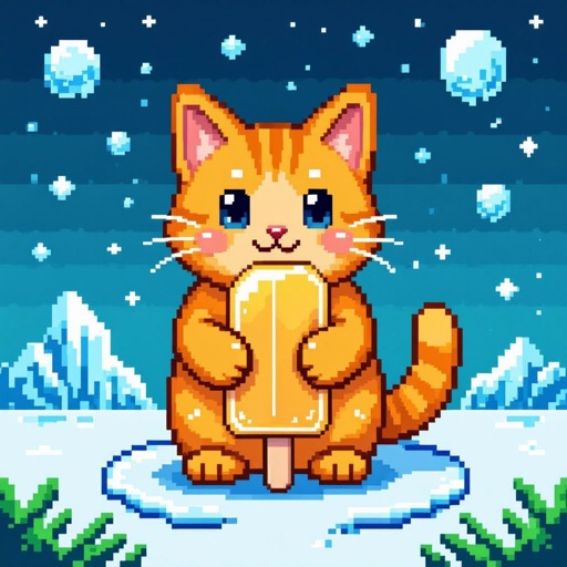 Orange Cat in a popsicle