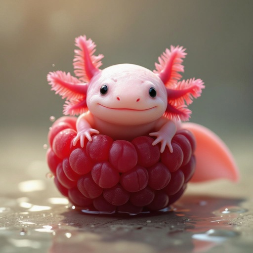 Axolotl in a raspberry