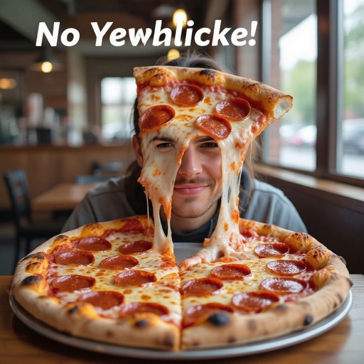 Make a noob with a pizza on its head