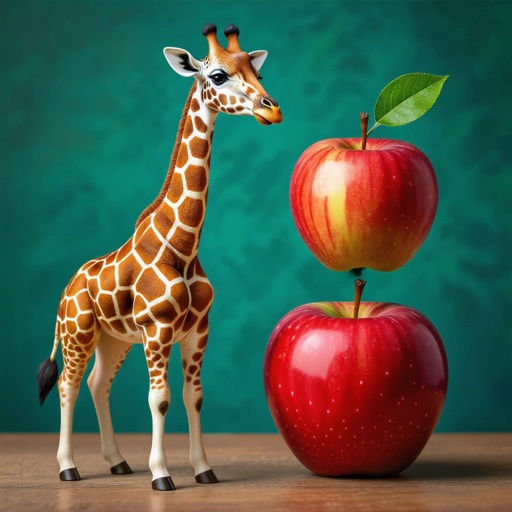 Mix a giraffe with a apple