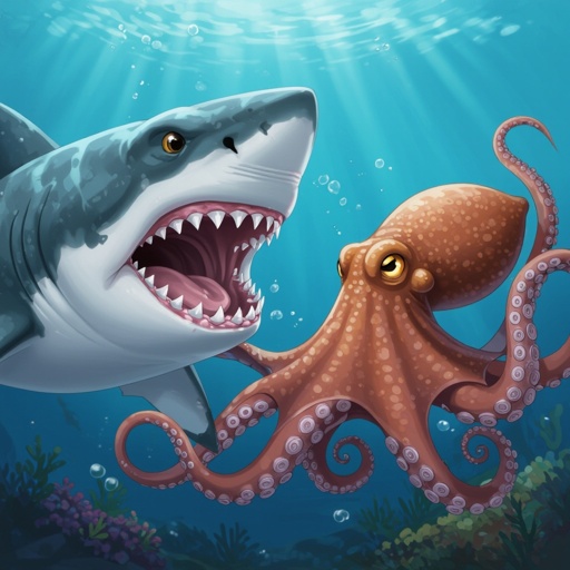 Shark And octopus
