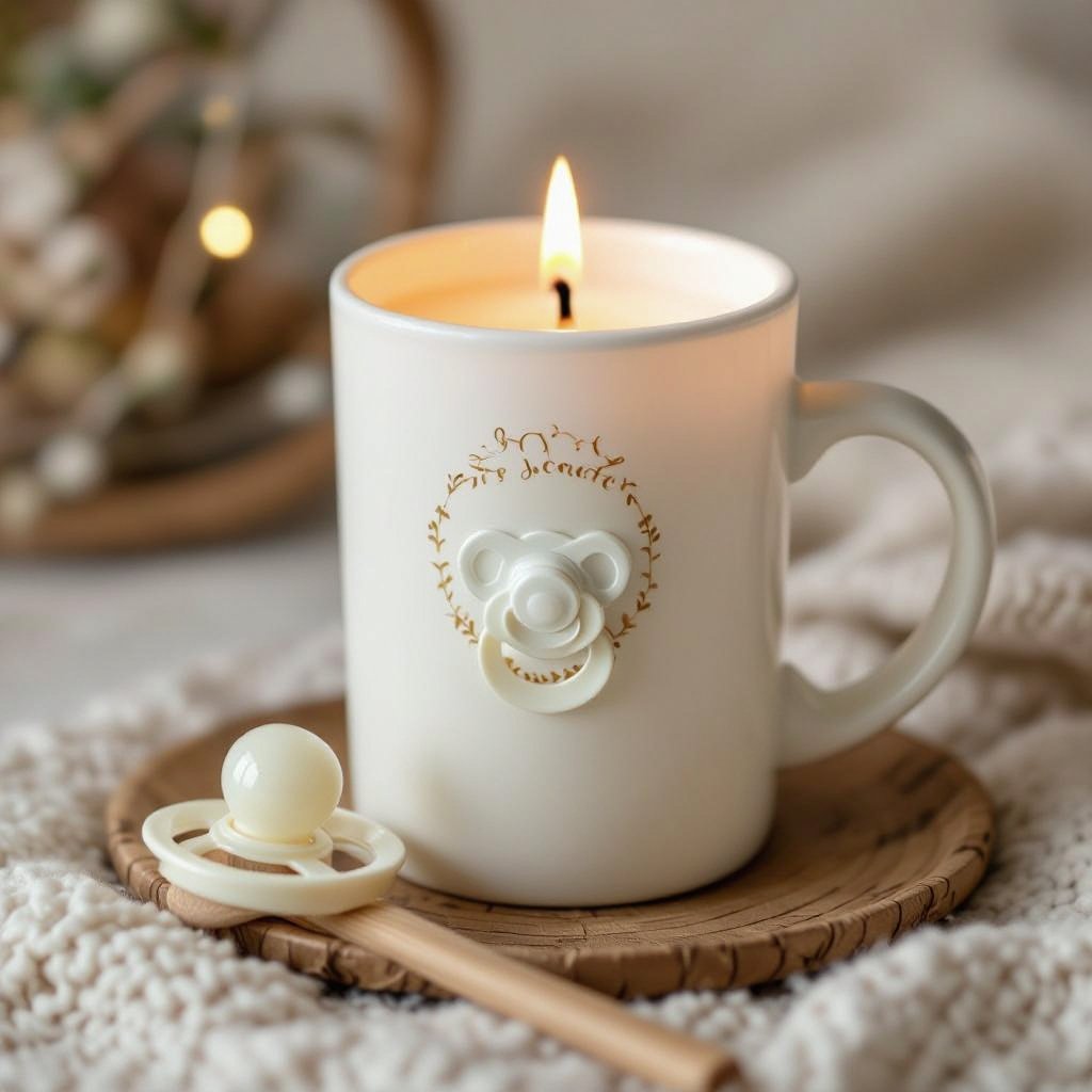 A baby candle with a pacifier