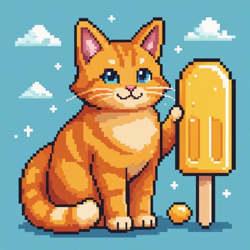 Orange Cat in a popsicle