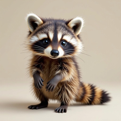 Raccoon kiwi body 2 human leg raccoon tail call pipi kiwi