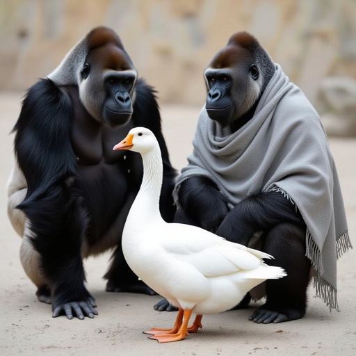 Un oca un gorilla e uno scialo