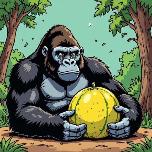 Un gorila y un melón