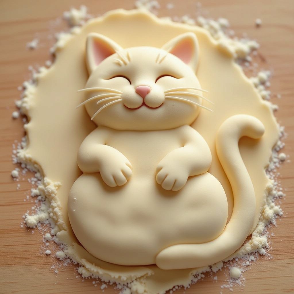 Un gatto fatto di pasta