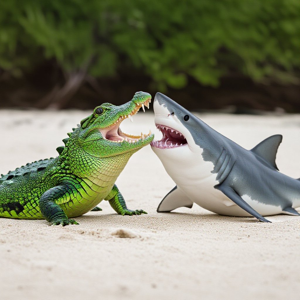 What with a crocodile and a shark kissing get married?