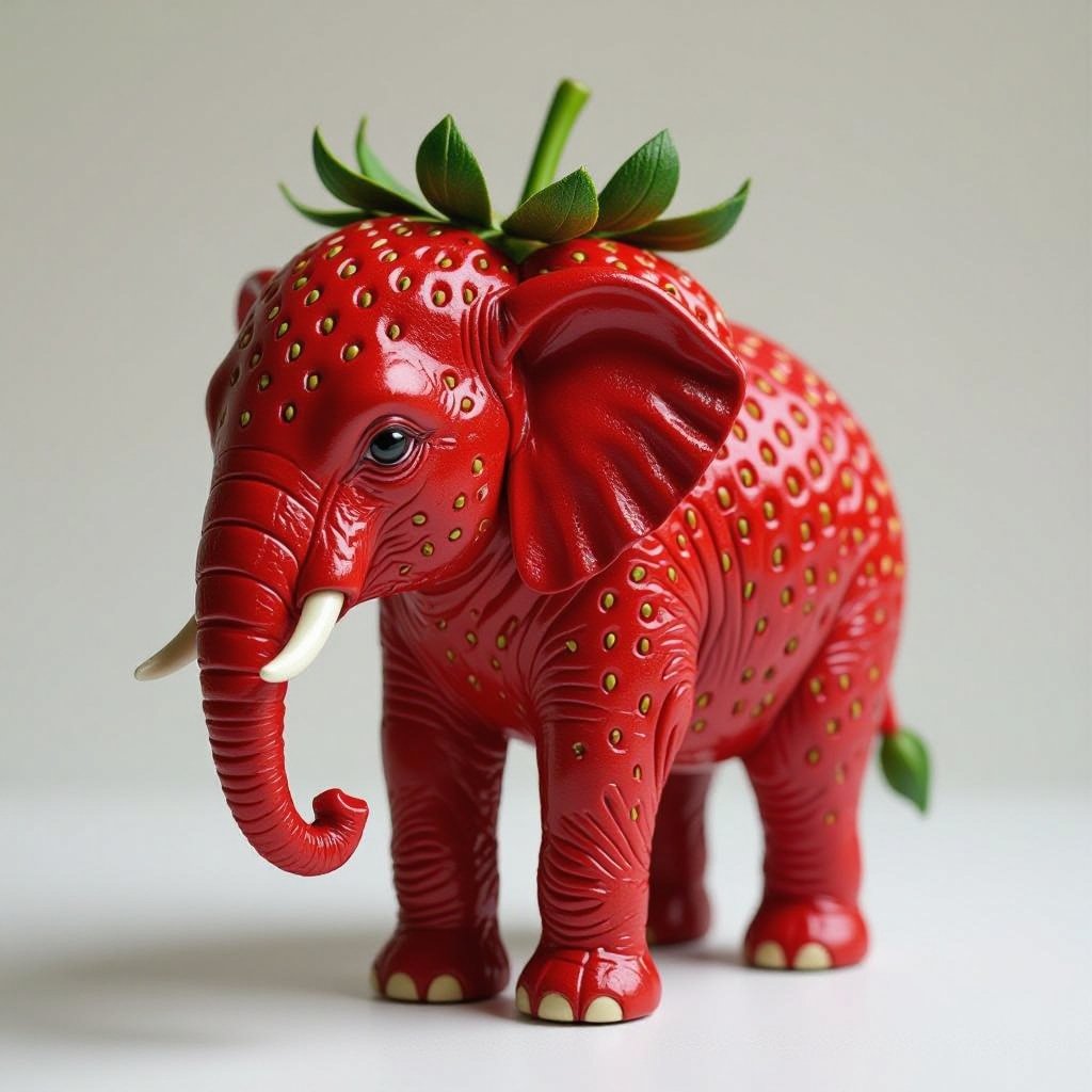 A strawberry elephant