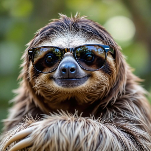 Un oso perezoso con lentes de sol