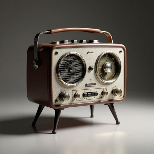 Make me a Radio with a face and four legs