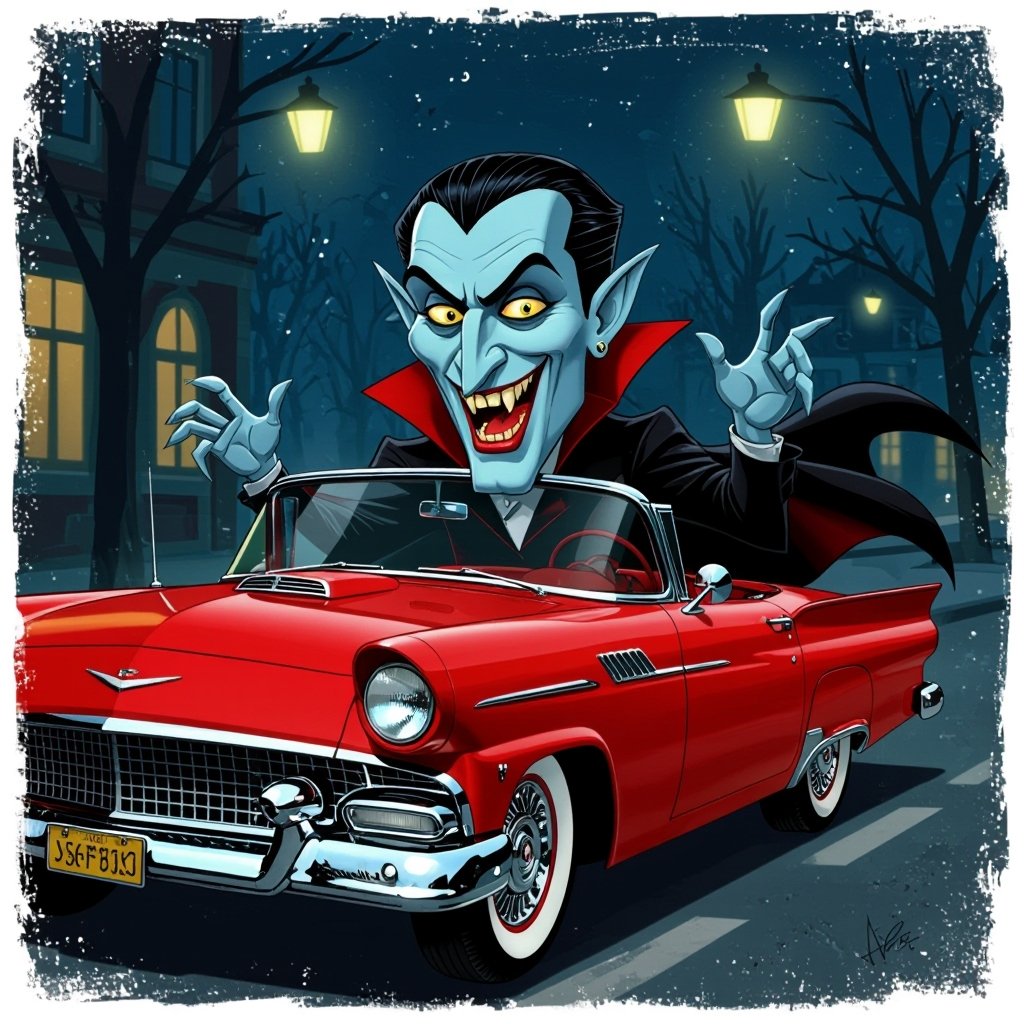 Um vampiro em uma Ford o carro
