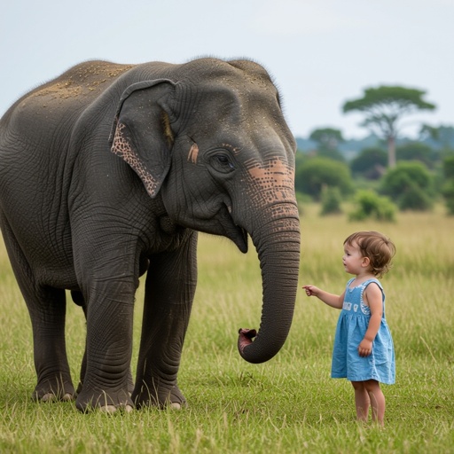 Un elefante che diventa un bambino