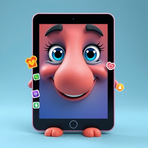 un tablet con un naso gigante