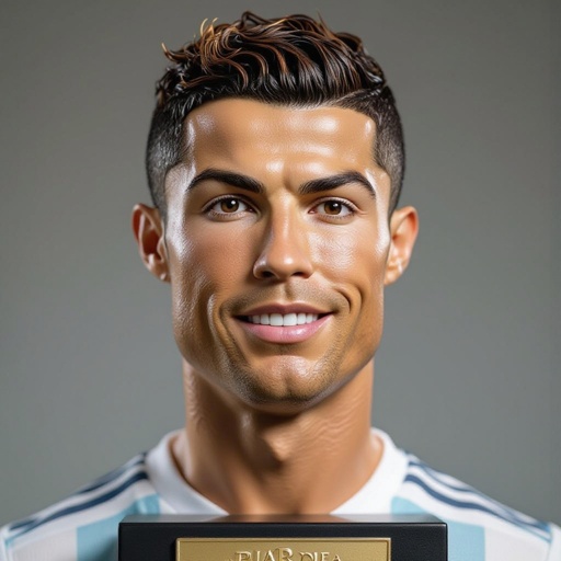 Faça um troféu com cara do Cristiano Ronaldo e pernas 