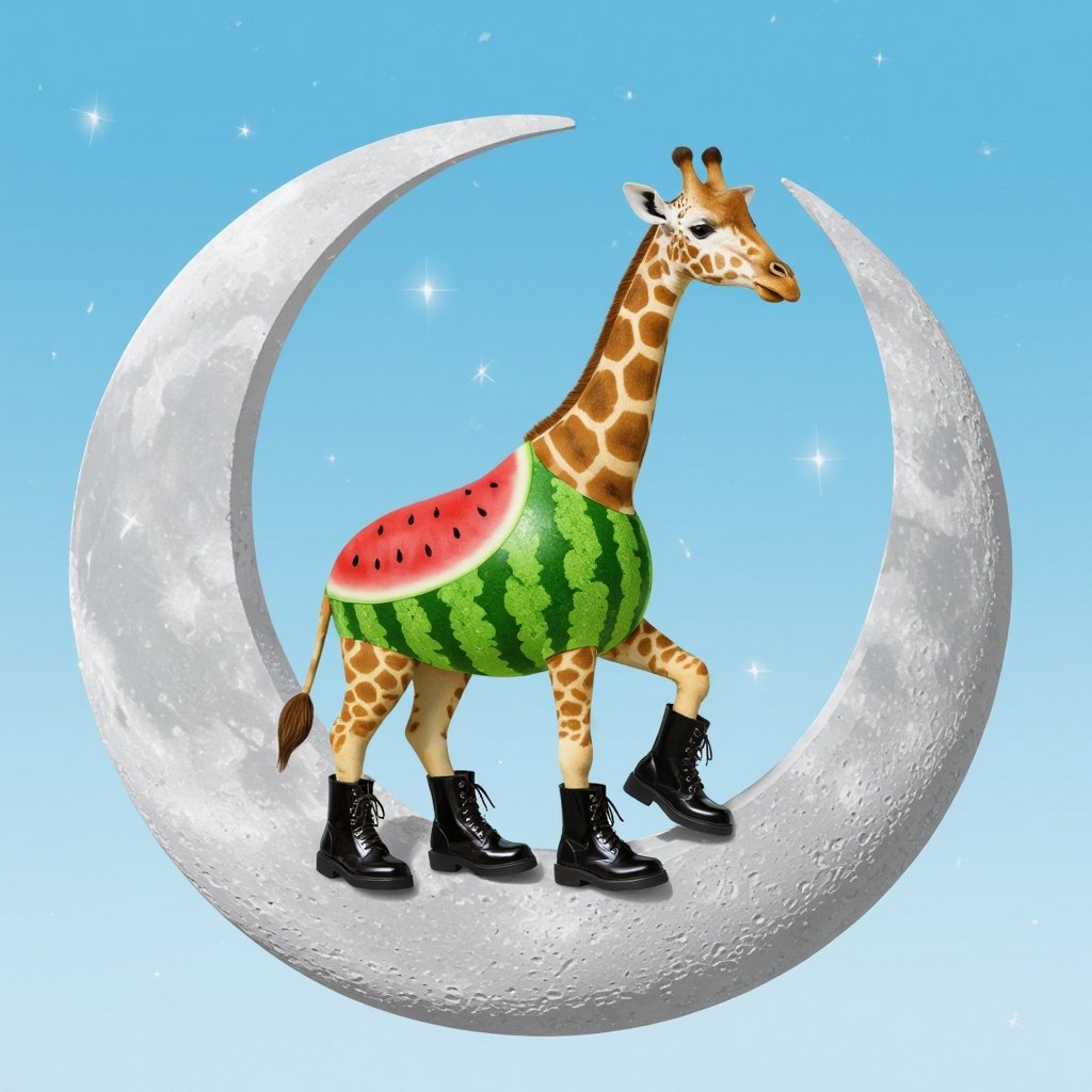 Giraffe watermelon body wear 4 boots in moon