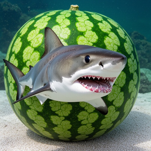 A shark and a water melon combined