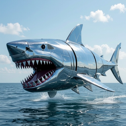 Megalodonte fatto di metallo