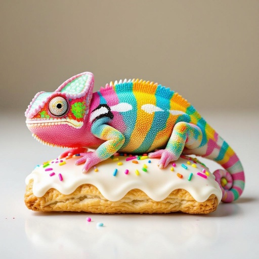 Chameleon with a pop tart body