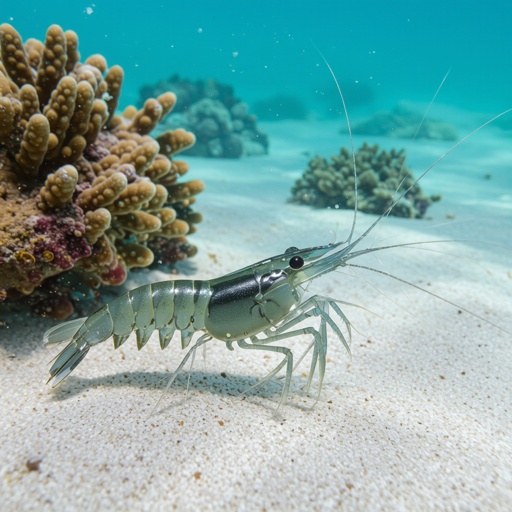 Shrimp cat head in ocean
