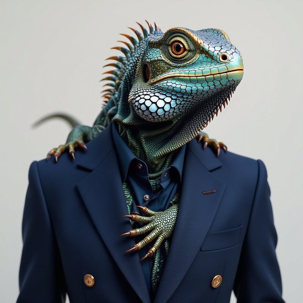 Leopard lizard whit Elegant jacket 