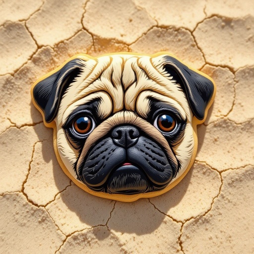 Pug hybrid cookie in the desret brainrot