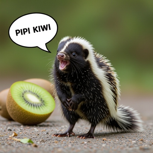 Skunk kiwi fruit body 2 human leg call Pipi kiwi